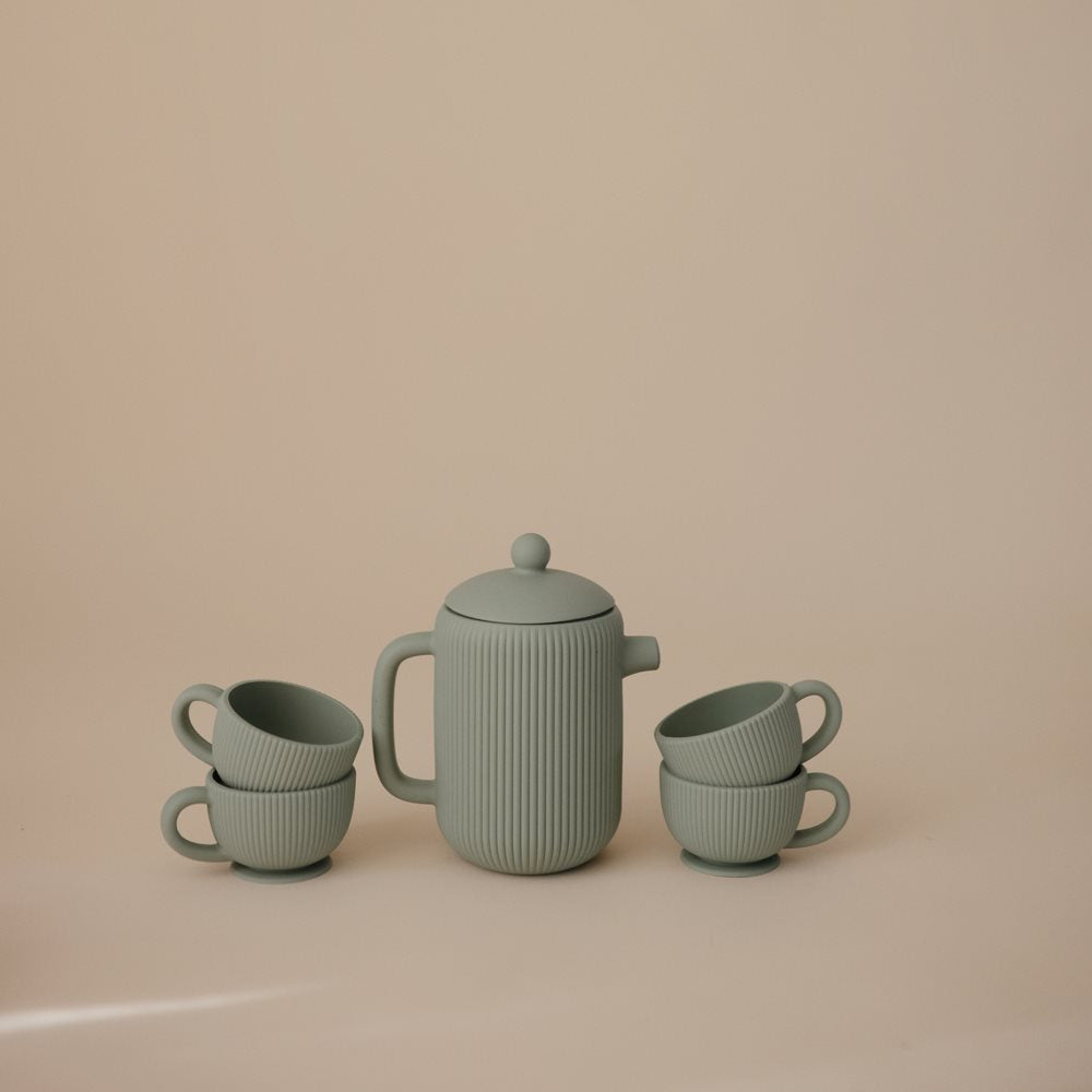 Mushie Silicone Tea Playset – Cambridge Blue
