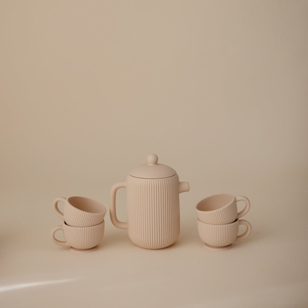Mushie Silicone Tea Playset – Shifting Sand