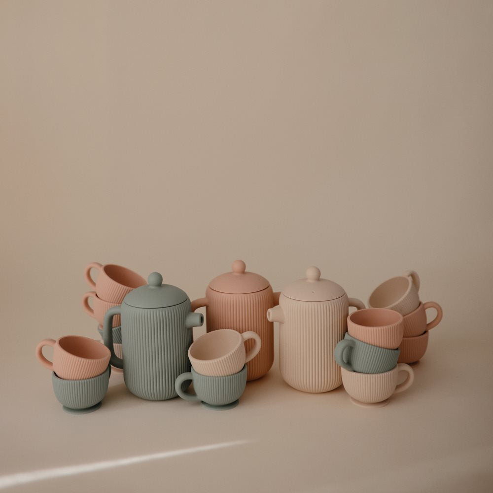 Mushie Silicone Tea Playset – Shifting Sand