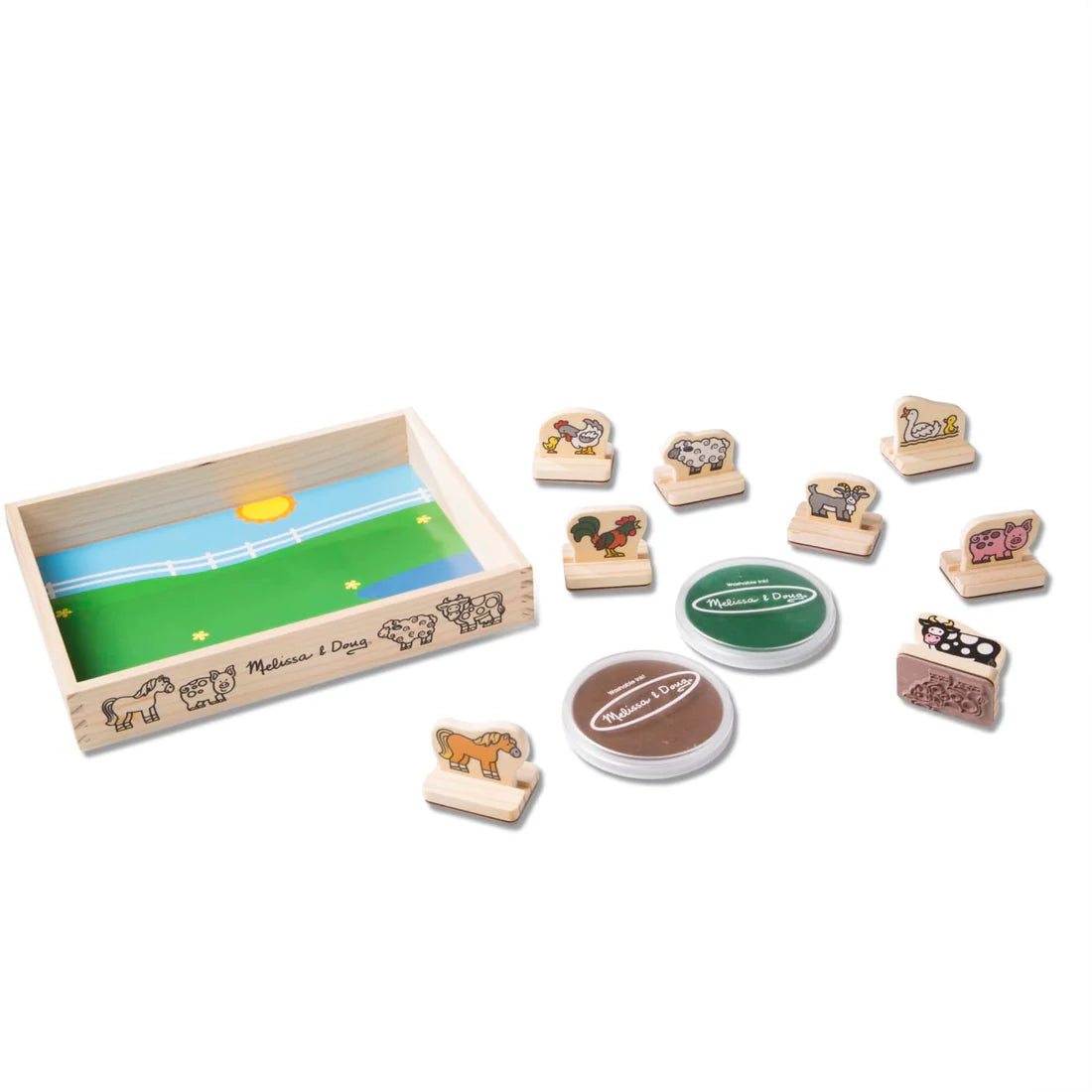 Melissa & Doug My First Wooden Stamp Set – Farm Animals