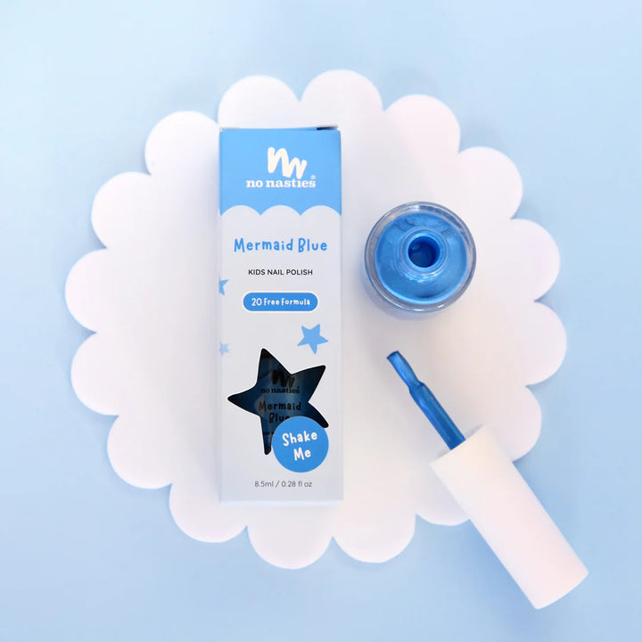 No Nasties Kids Unscented Peelable Nail Polish – Mermaid Blue