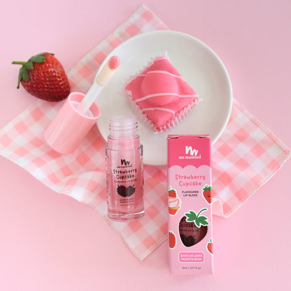 No Nasties Kids Lip Gloss Wand – Strawberry Cupcake