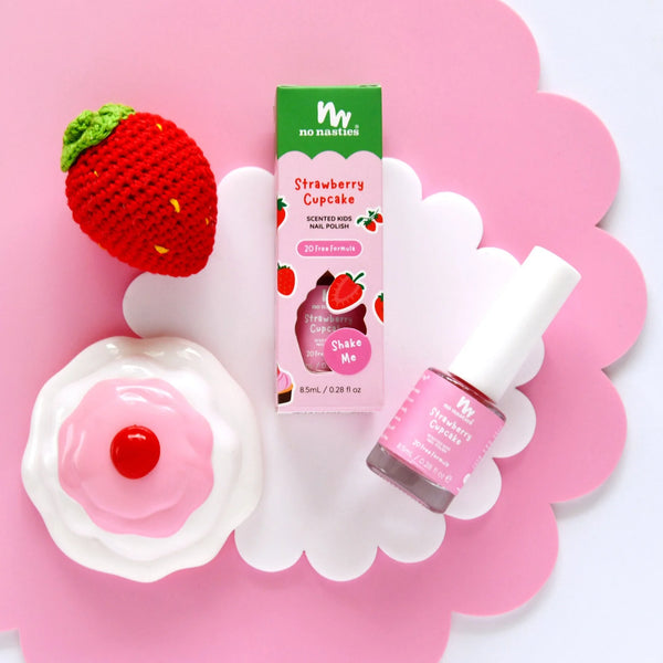 No Nasties Kids Scented Scratch-Off Nail Polish – Strawberry Cupcake