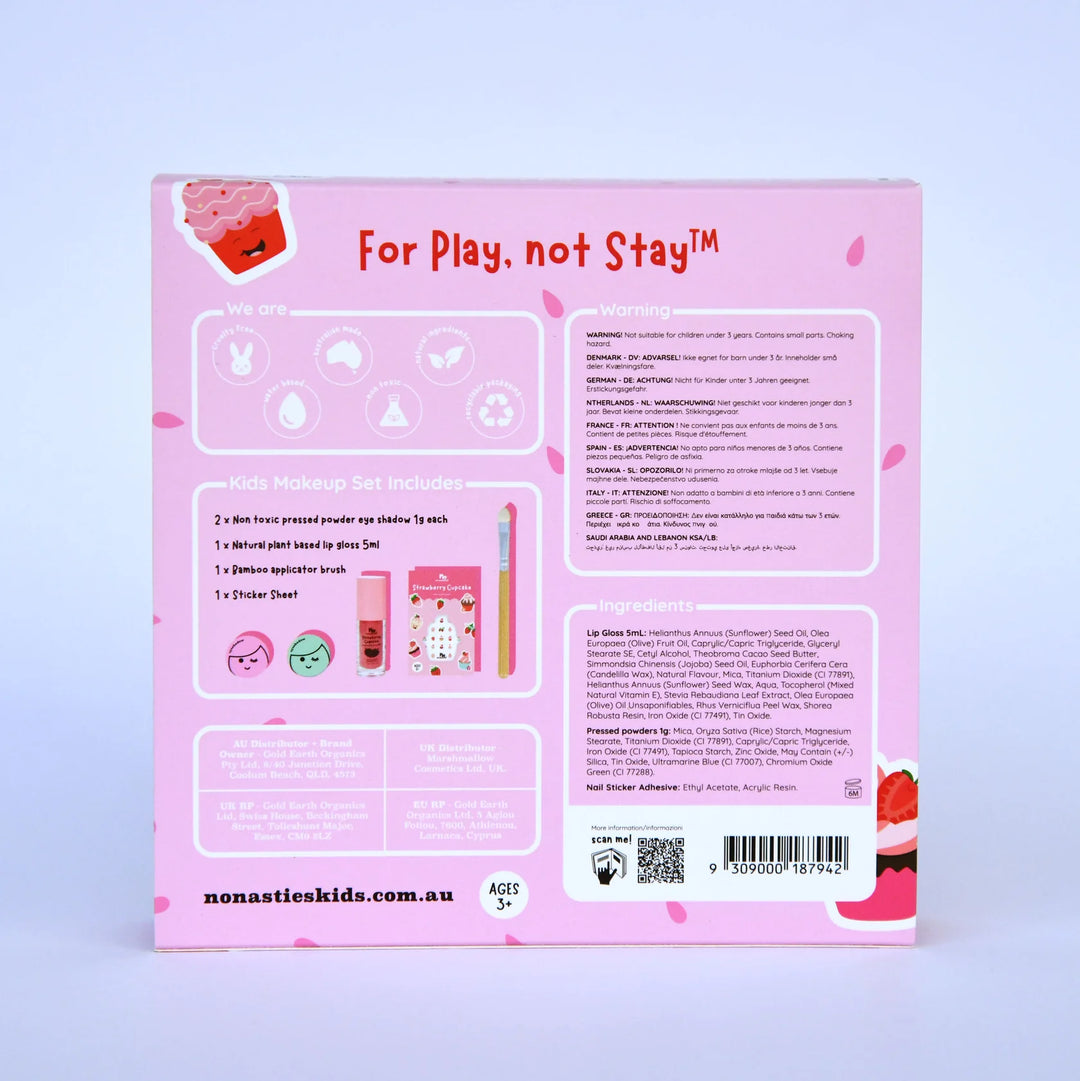 No Nasties Kids Natural Play Makeup Set – Strawberry Cupcake