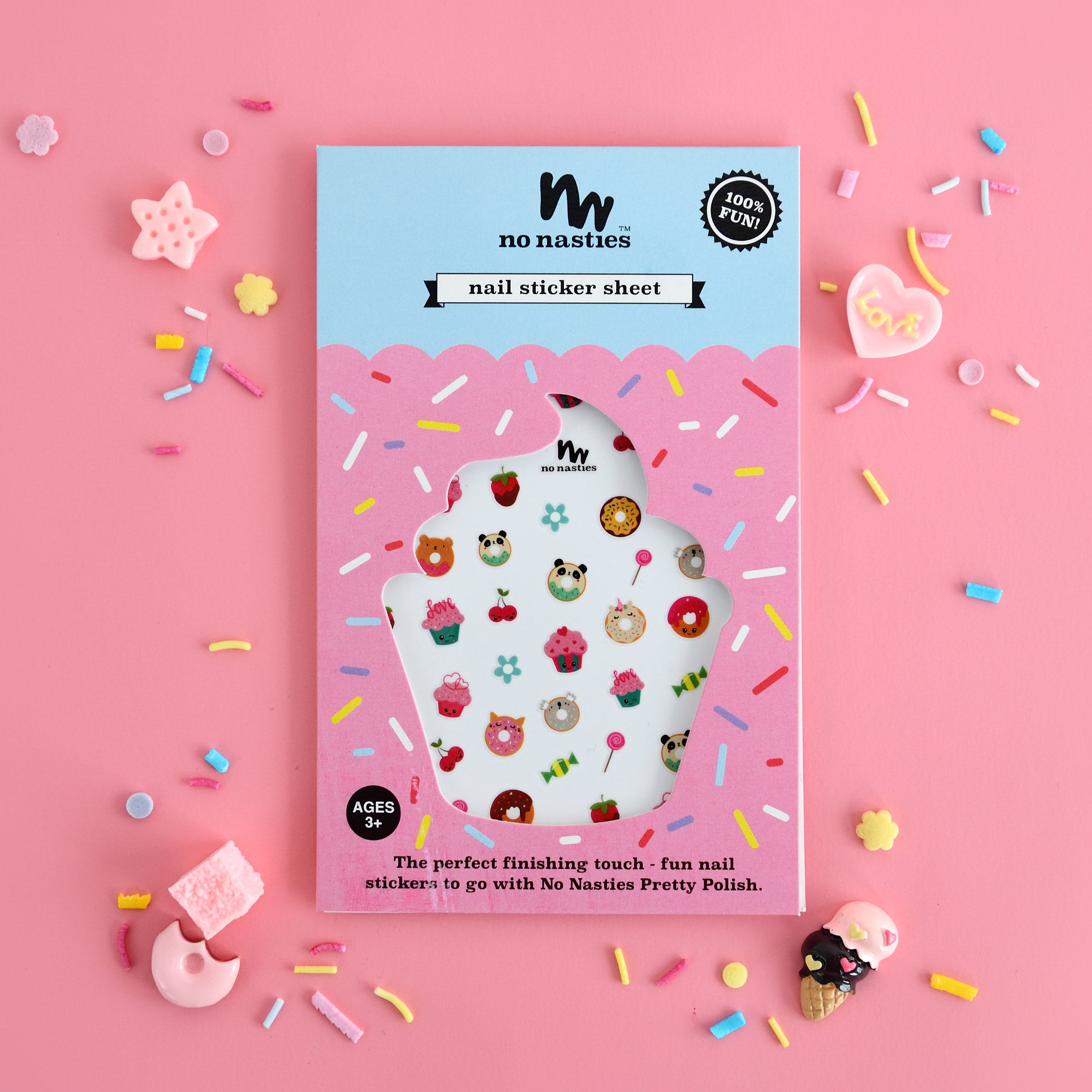 No Nasties Kids Nail Sticker Sheet – Cupcake