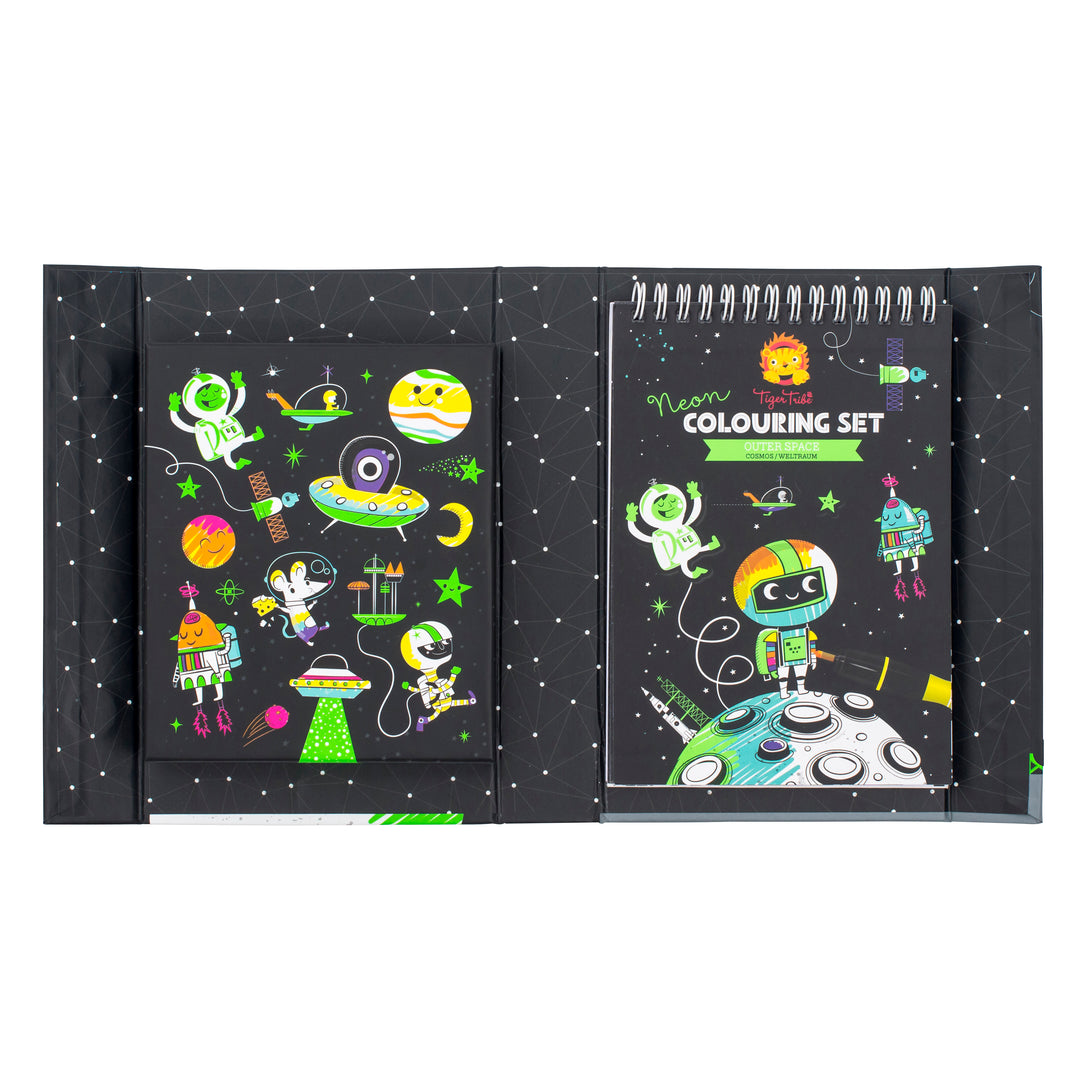 Tiger Tribe Neon Colouring Set – Outer Space