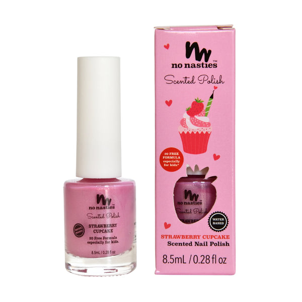 No Nasties Kids Scented Scratch-Off Nail Polish – Strawberry Cupcake