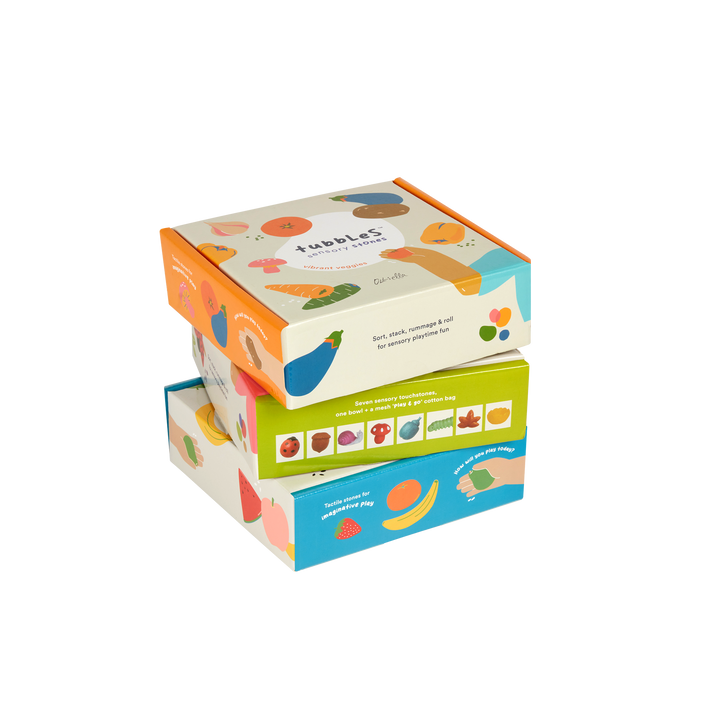 Olli Ella Tubbles Sensory Stones – Vibrant Veggies