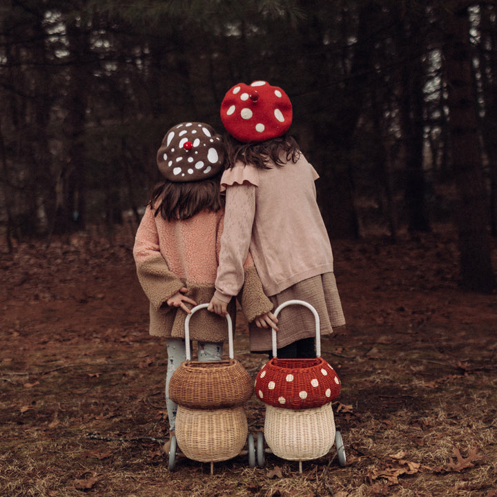 Olli Ella Rattan Mushroom Luggy – Red