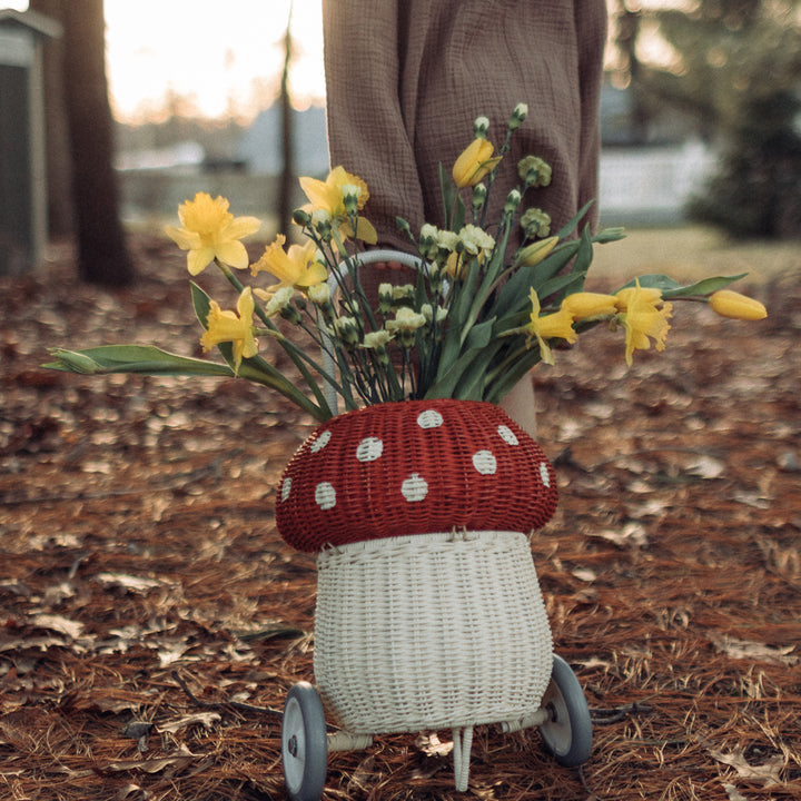 Olli Ella Rattan Mushroom Luggy – Red