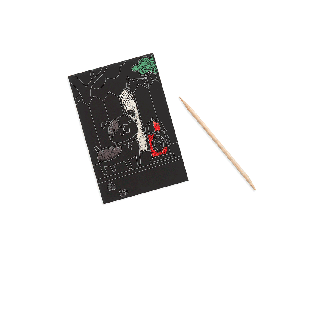 OOLY Scratch &amp; Scribble Mini Scratch Art Kit – Playful Pups