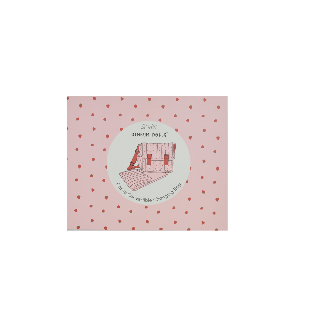 Olli Ella Carrie Convertible Changing Set – Strawberry