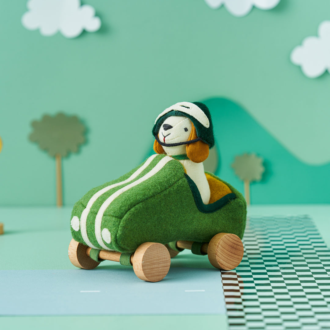Olli Ella Holdie Dog-Go Racer Boy – Green