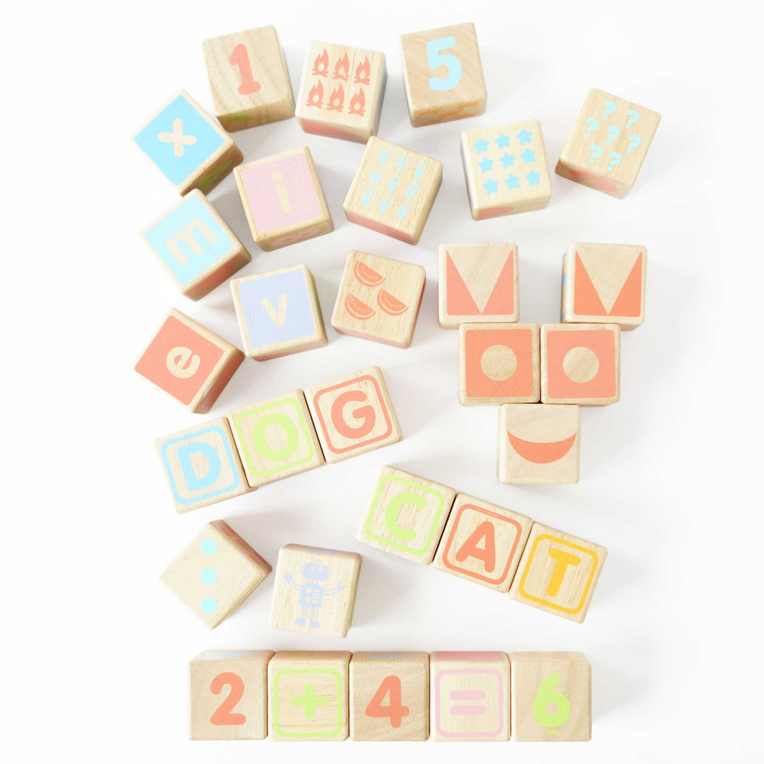 Le Toy Van Wooden ABC Learning Blocks with Storage Tray (30 Piece)