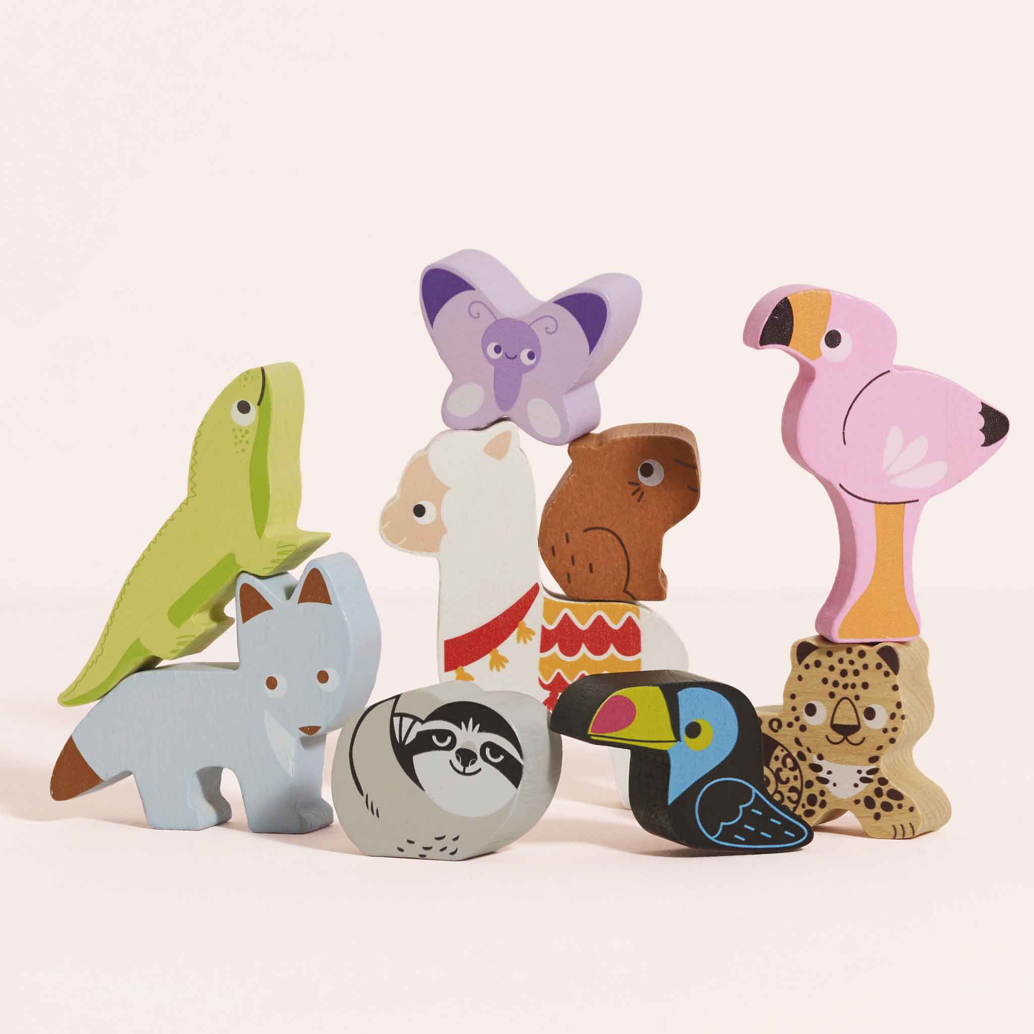 Le Toy Van Wooden Stacking Animals in Bag