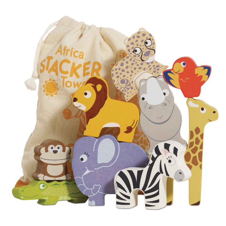 Le Toy Van Africa Stacking Animals in Bag