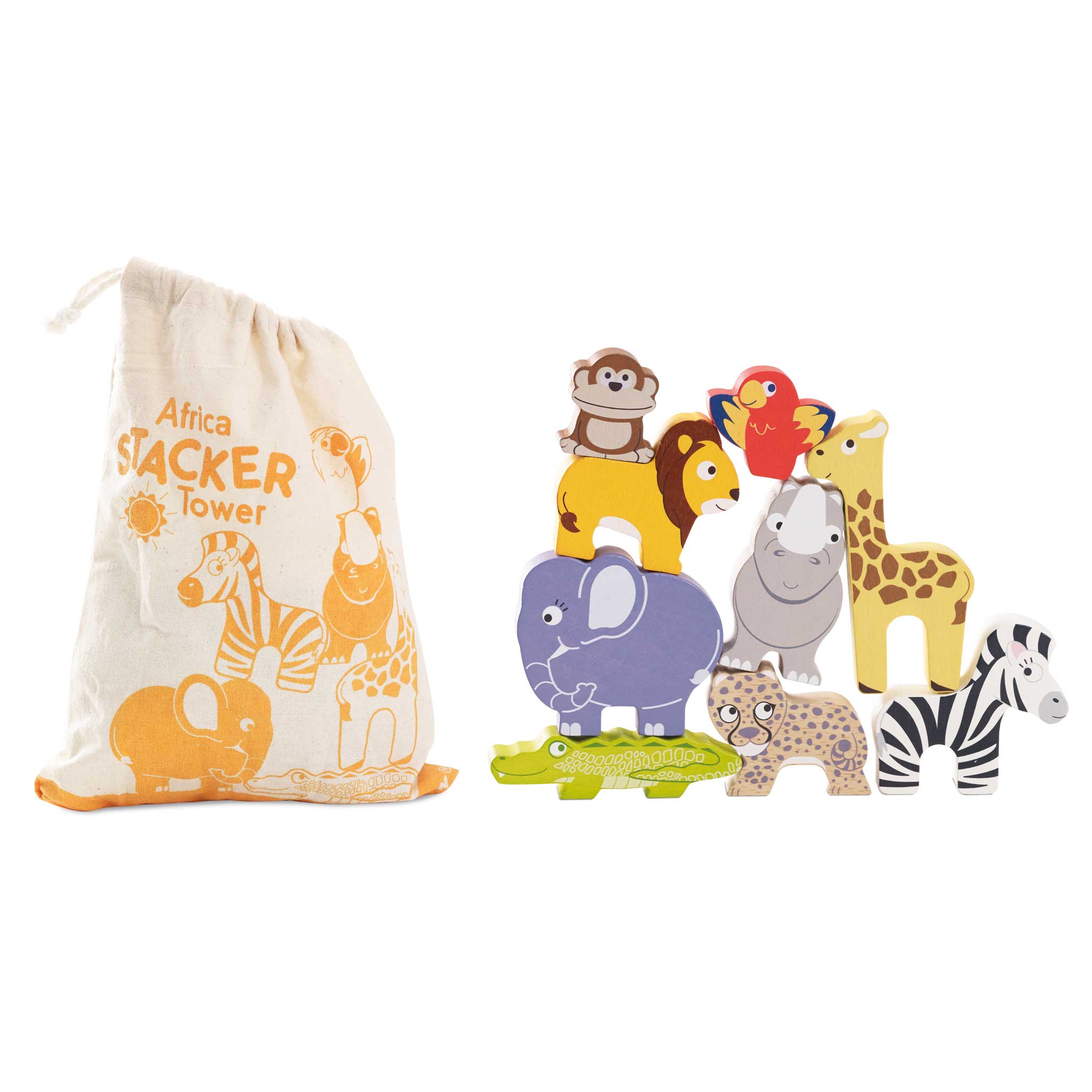 Le Toy Van Africa Stacking Animals in Bag