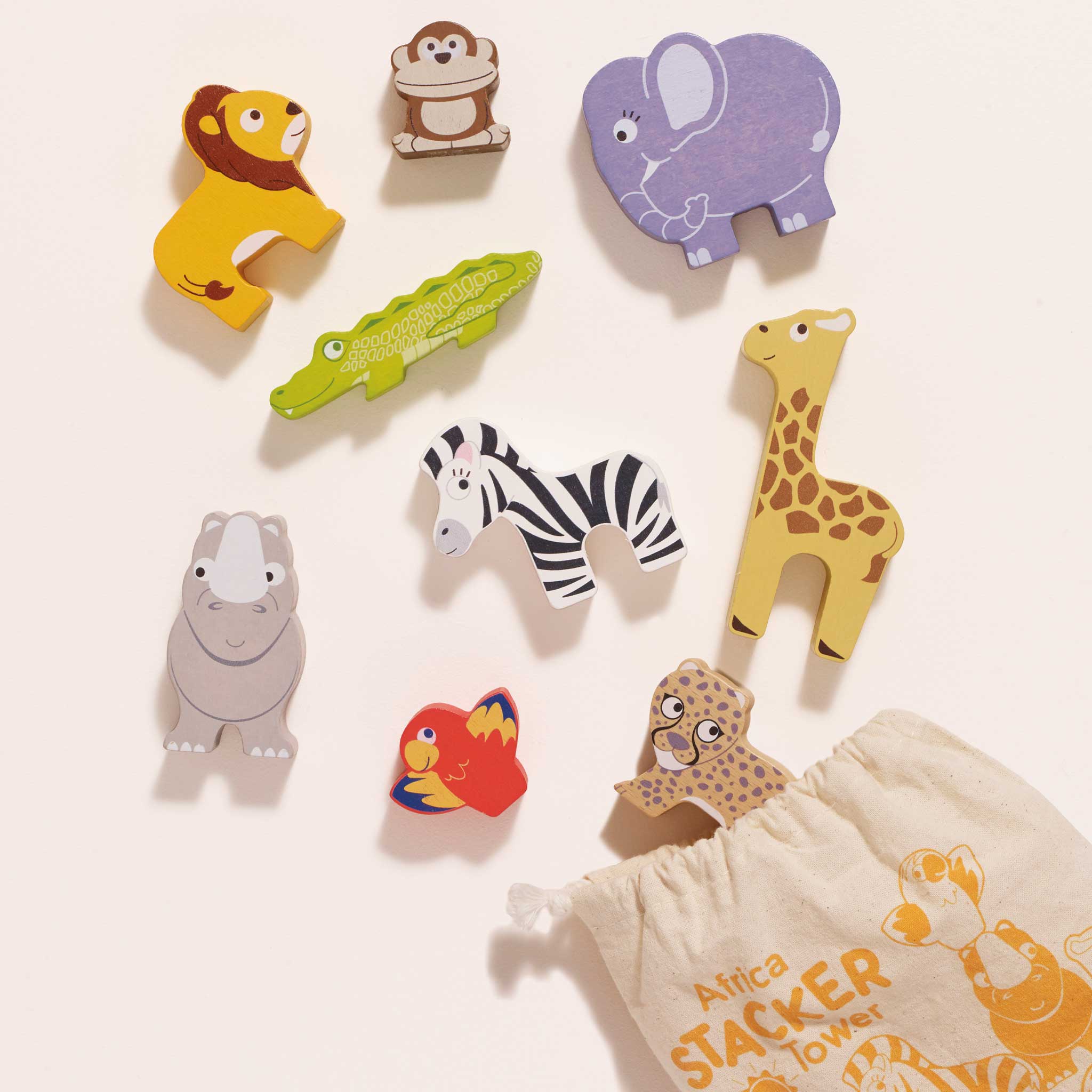 Le Toy Van Africa Stacking Animals in Bag