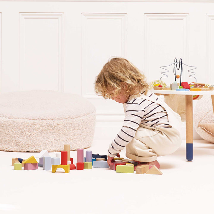 Le Toy Van Colourful Wooden Building Blocks in Bag (60 Piece)