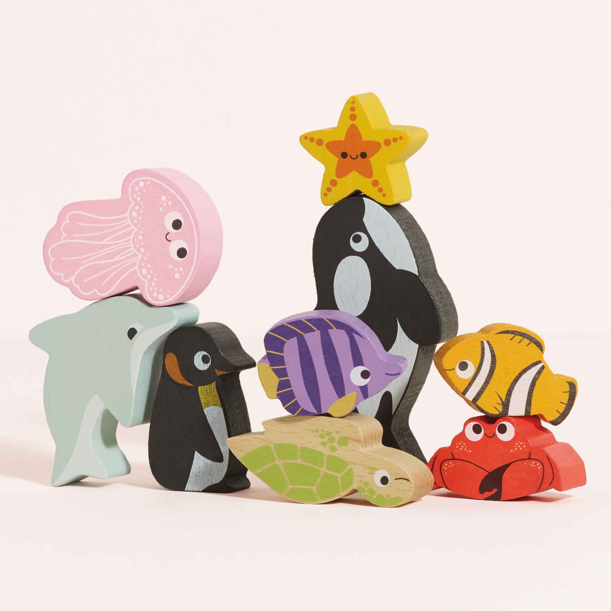 Le Toy Van Ocean Life Stacking Animals in Bag