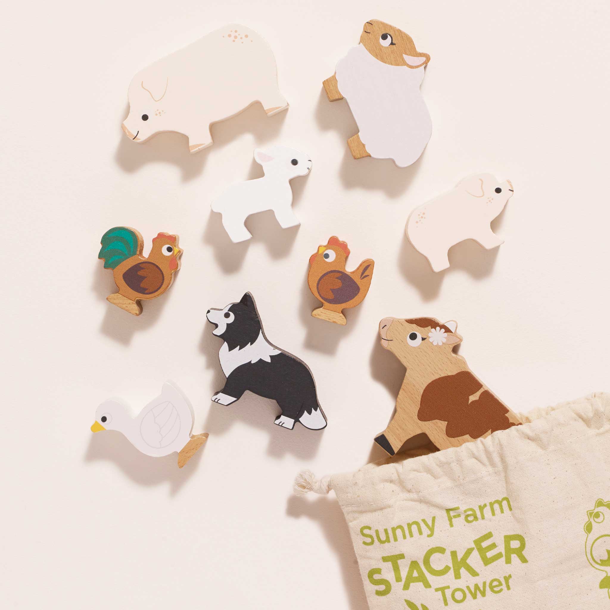 Le Toy Van Farmyard Stacking Animals in Bag