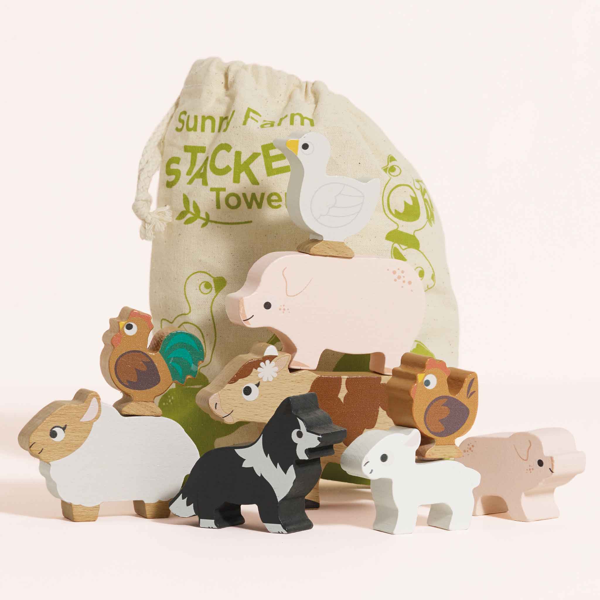 Le Toy Van Farmyard Stacking Animals in Bag