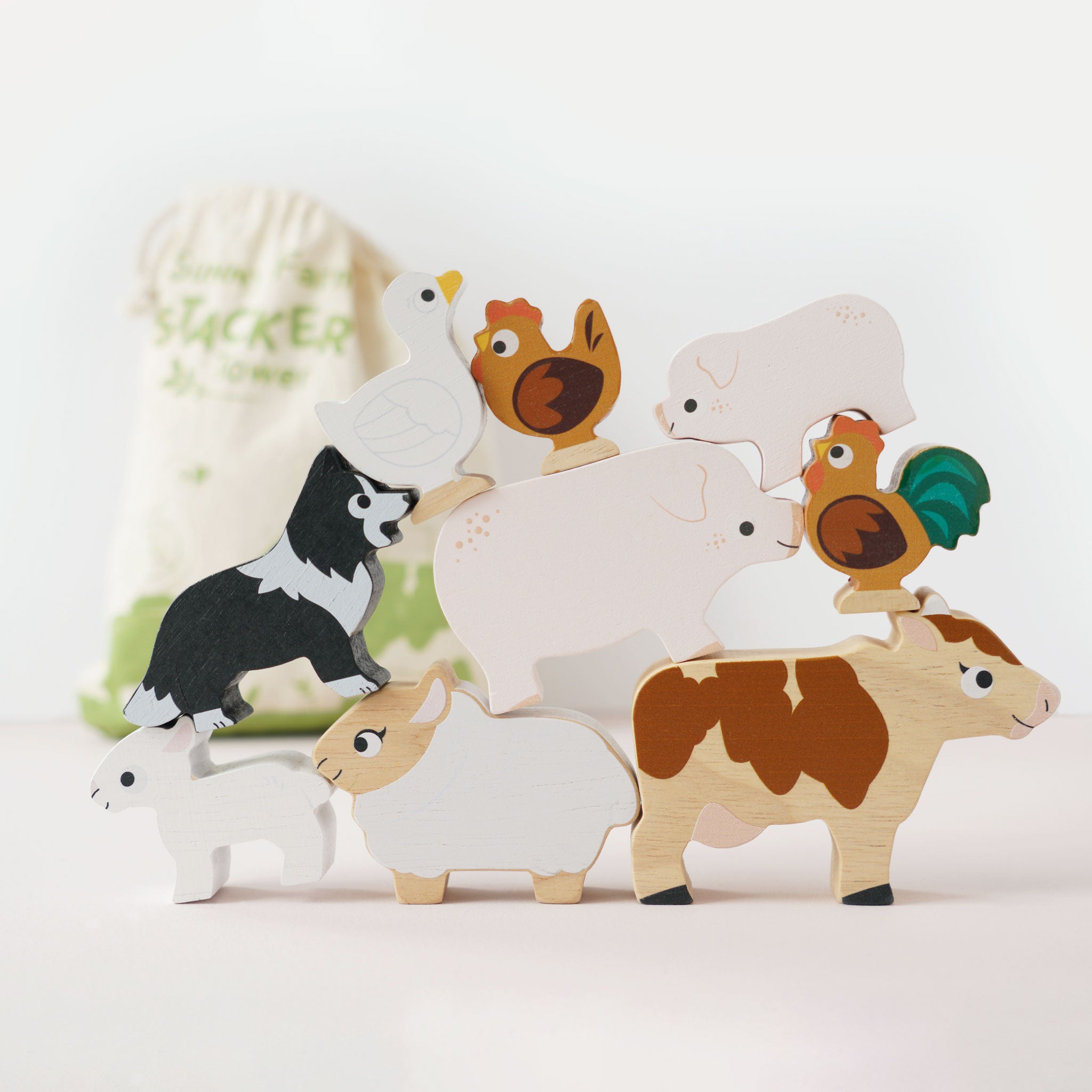 Le Toy Van Farmyard Stacking Animals in Bag
