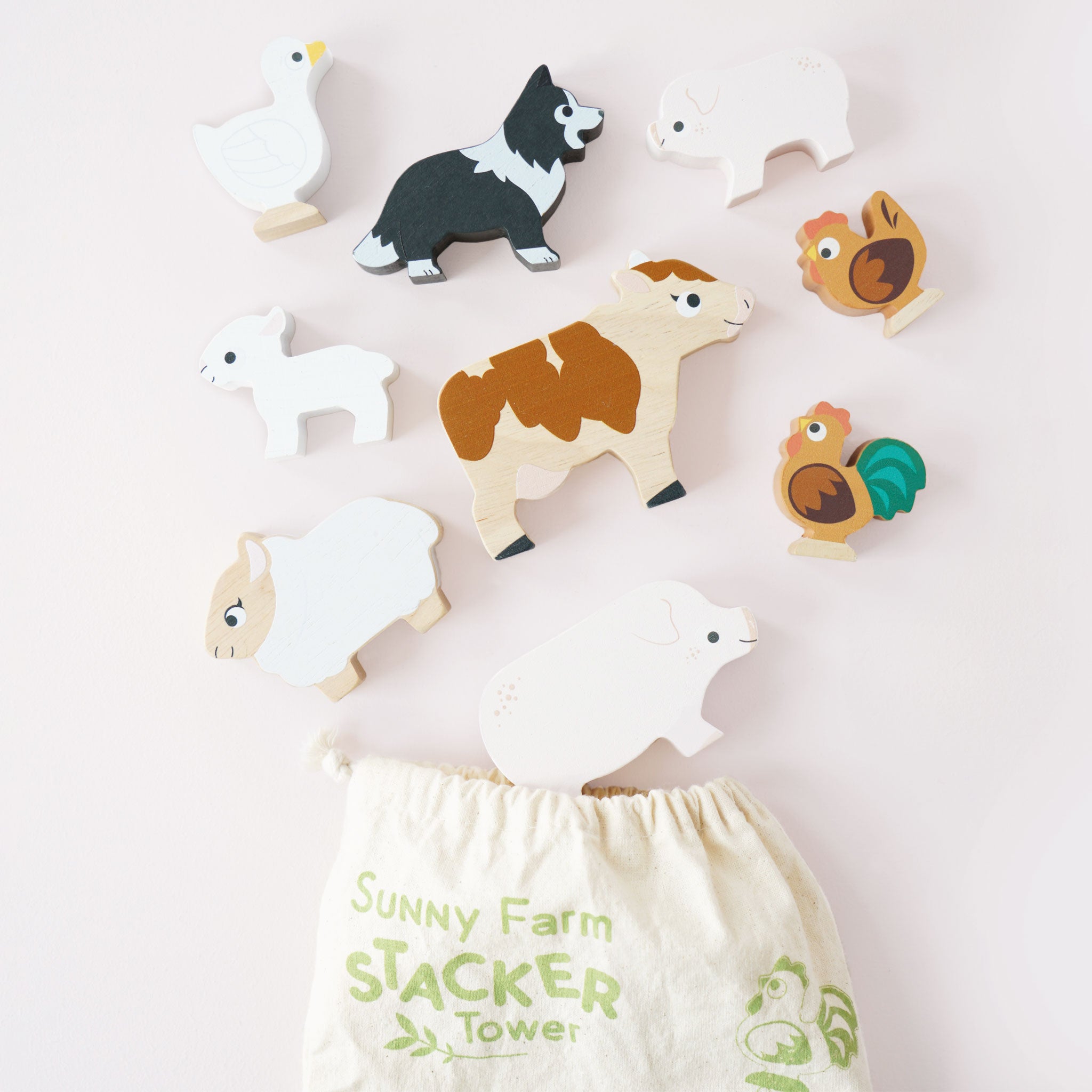 Le Toy Van Farmyard Stacking Animals in Bag