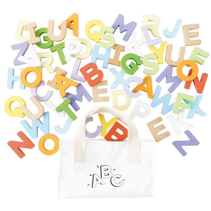 Le Toy Van Wooden Alphabet Set &amp; Bag (60 Piece)