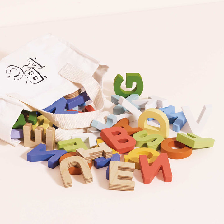 Le Toy Van Wooden Alphabet Set &amp; Bag (60 Piece)