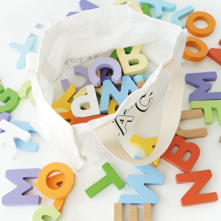 Le Toy Van Wooden Alphabet Set &amp; Bag (60 Piece)