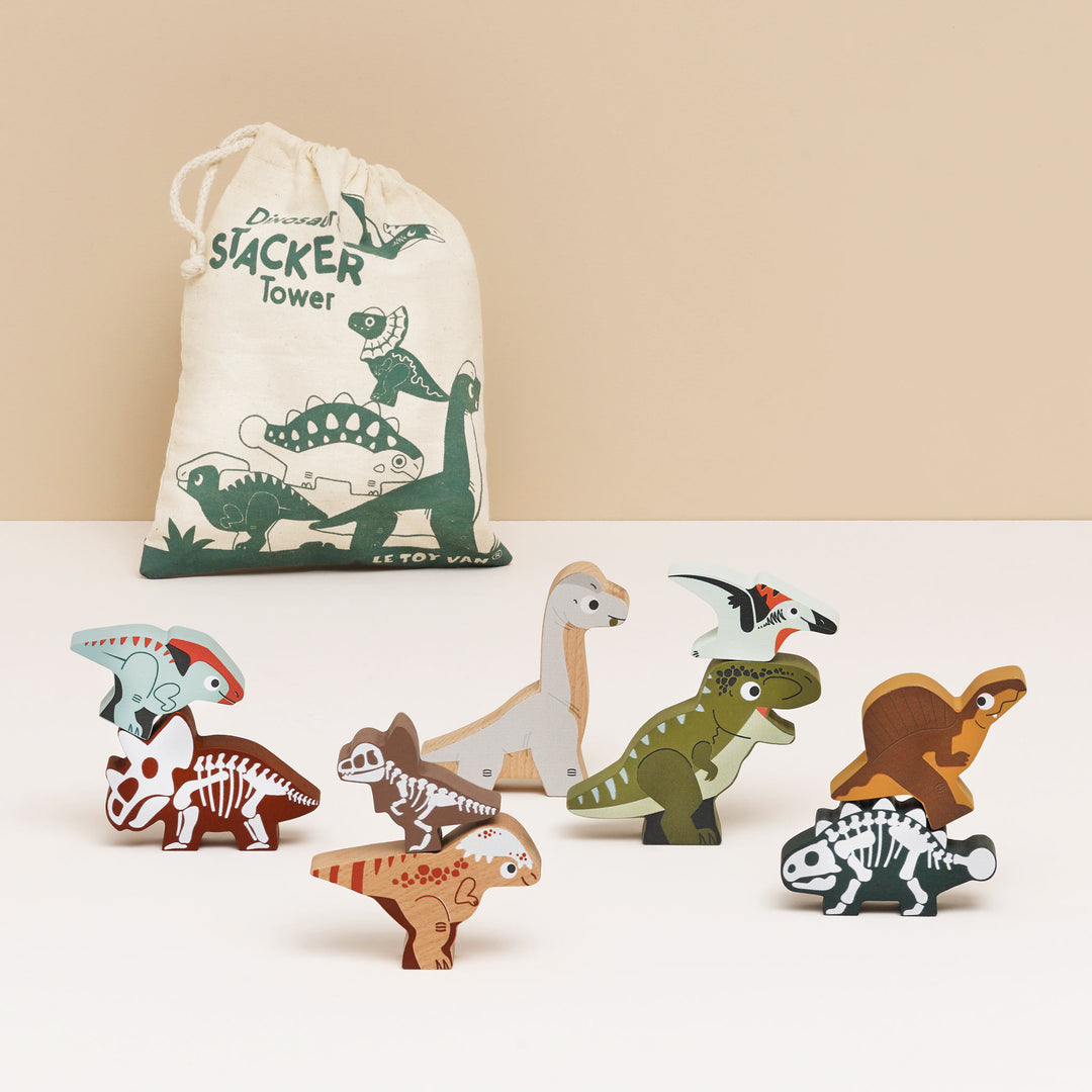 Le Toy Van Jurassic Stacking Dinosaurs &amp; Bag