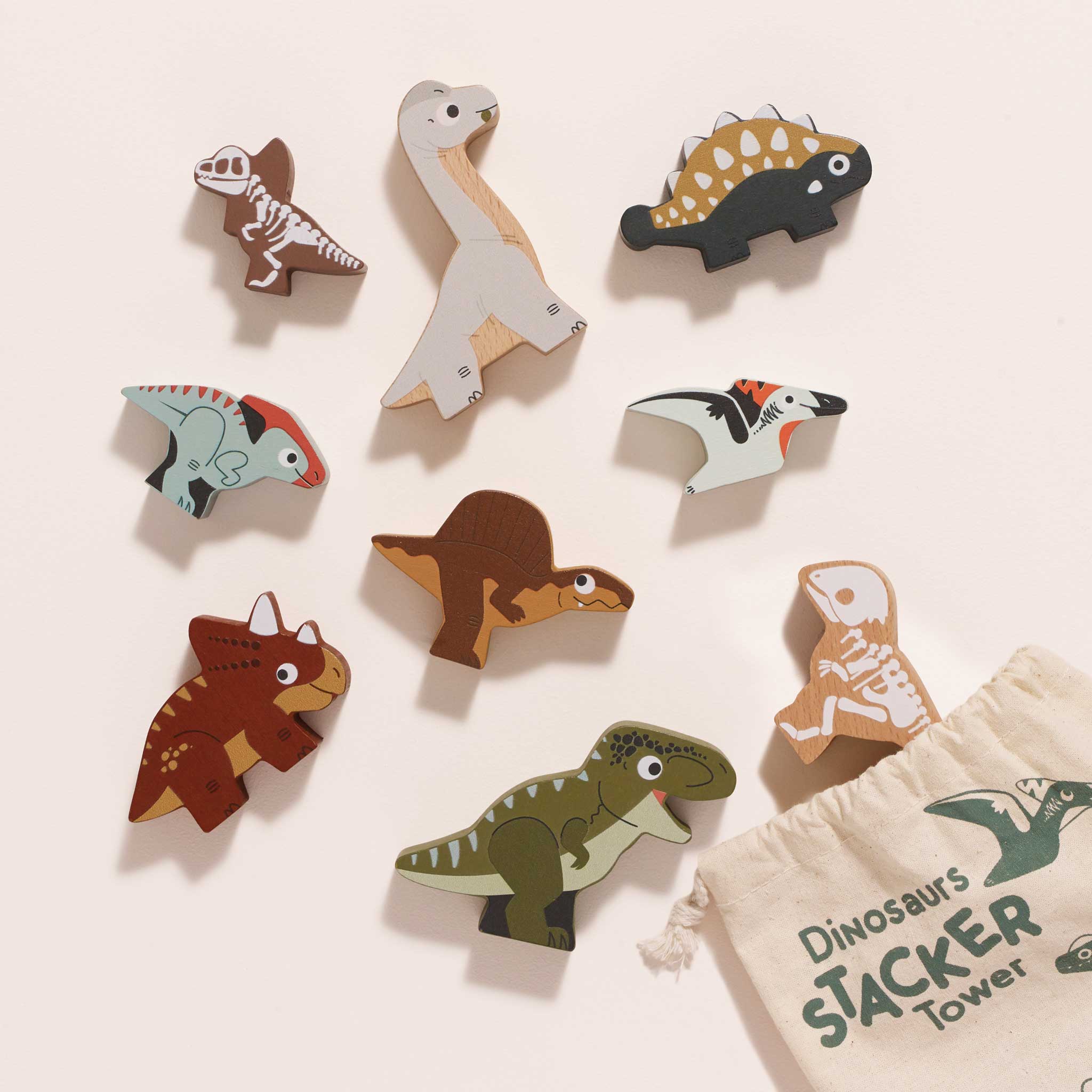 Le Toy Van Jurassic Stacking Dinosaurs & Bag