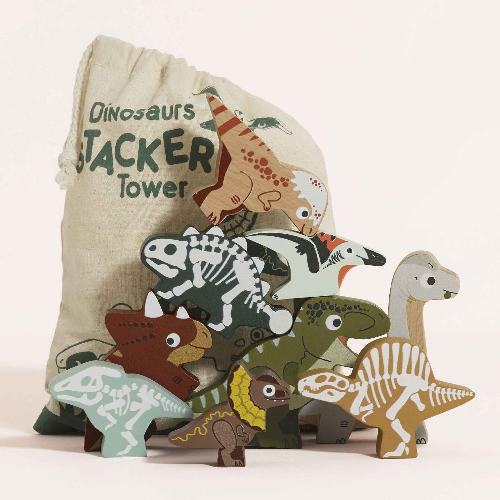 Le Toy Van Jurassic Stacking Dinosaurs & Bag