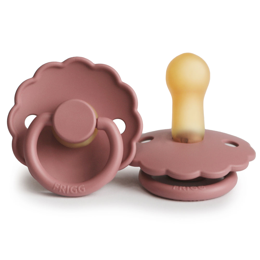 FRIGG Daisy Round Latex Pacifier – Powder Blush