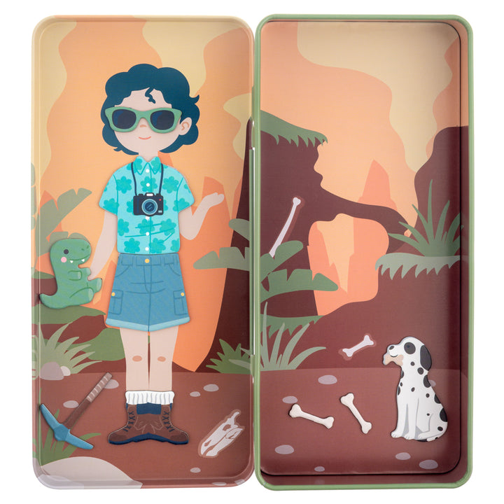 Stephen Joseph Tall Travel Tin Magnetic Dress Up – Payton The Palaeontologist