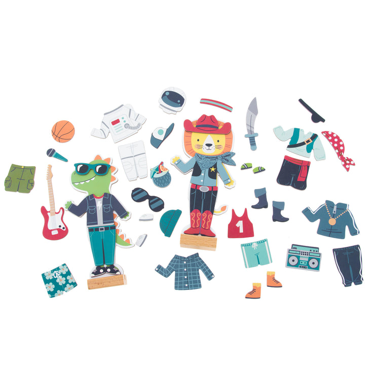 Stephen Joseph Magnetic Dress Up Box Set – Dino &amp; Lion