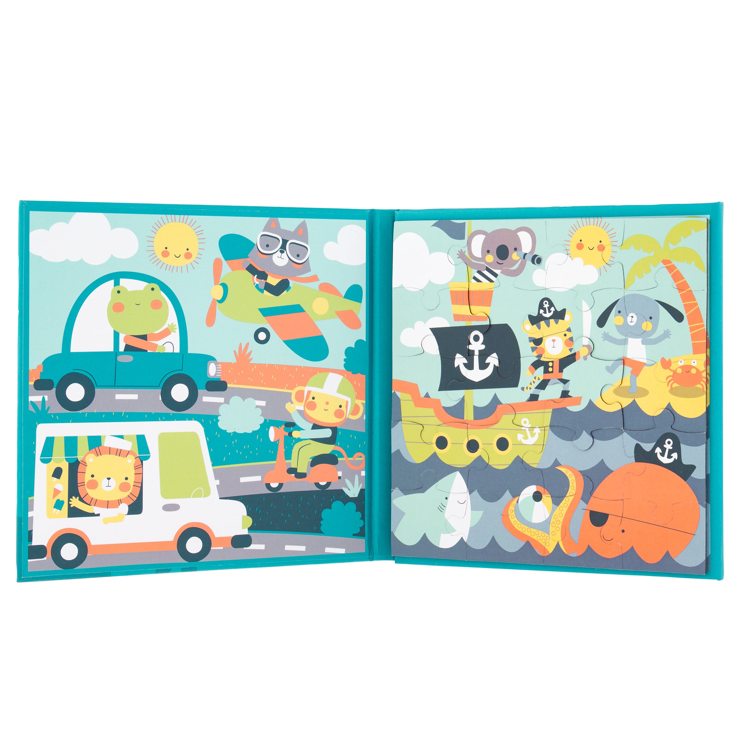 Stephen Joseph 4-In-1 Magnetic Puzzle Book – Blue