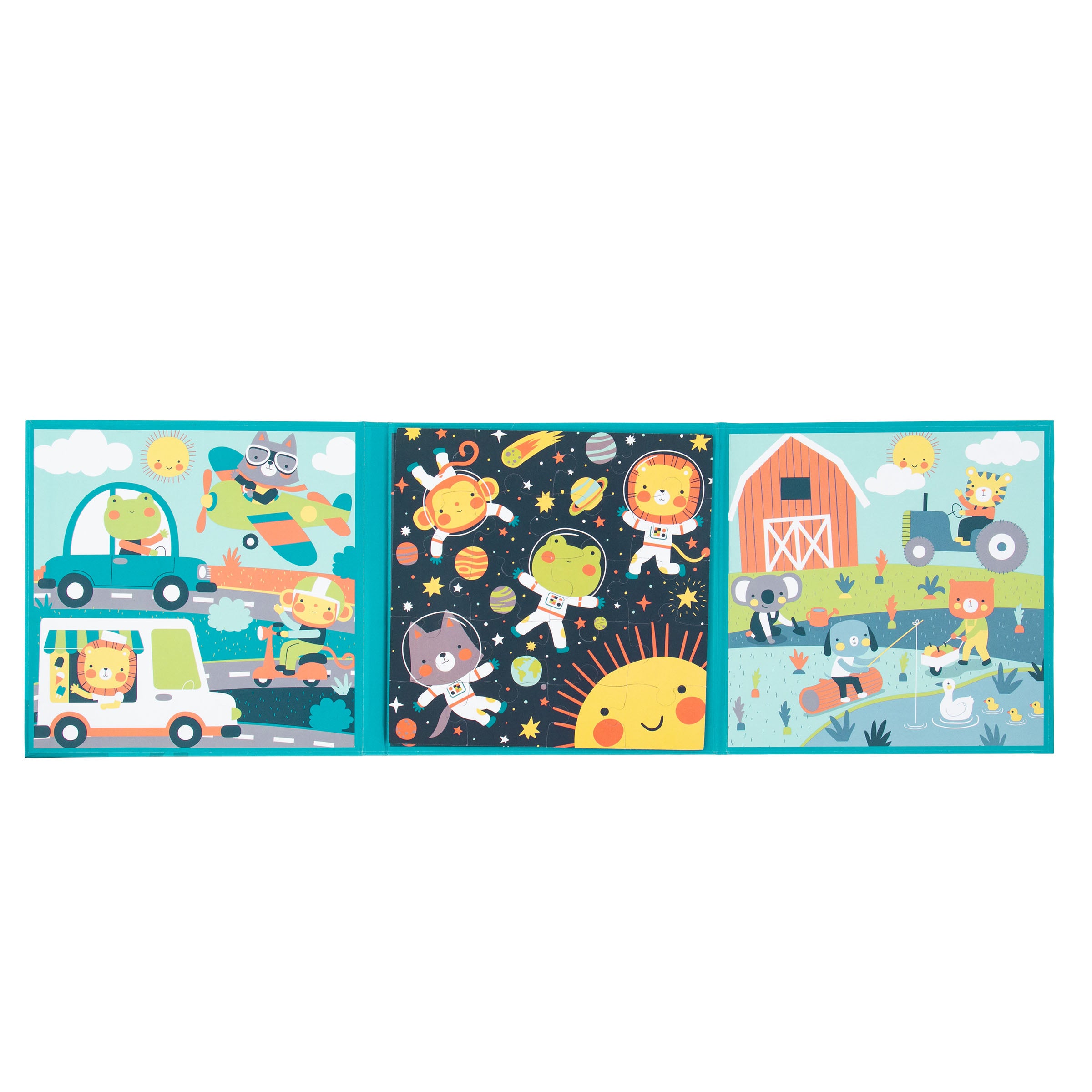 Stephen Joseph 4-In-1 Magnetic Puzzle Book – Blue
