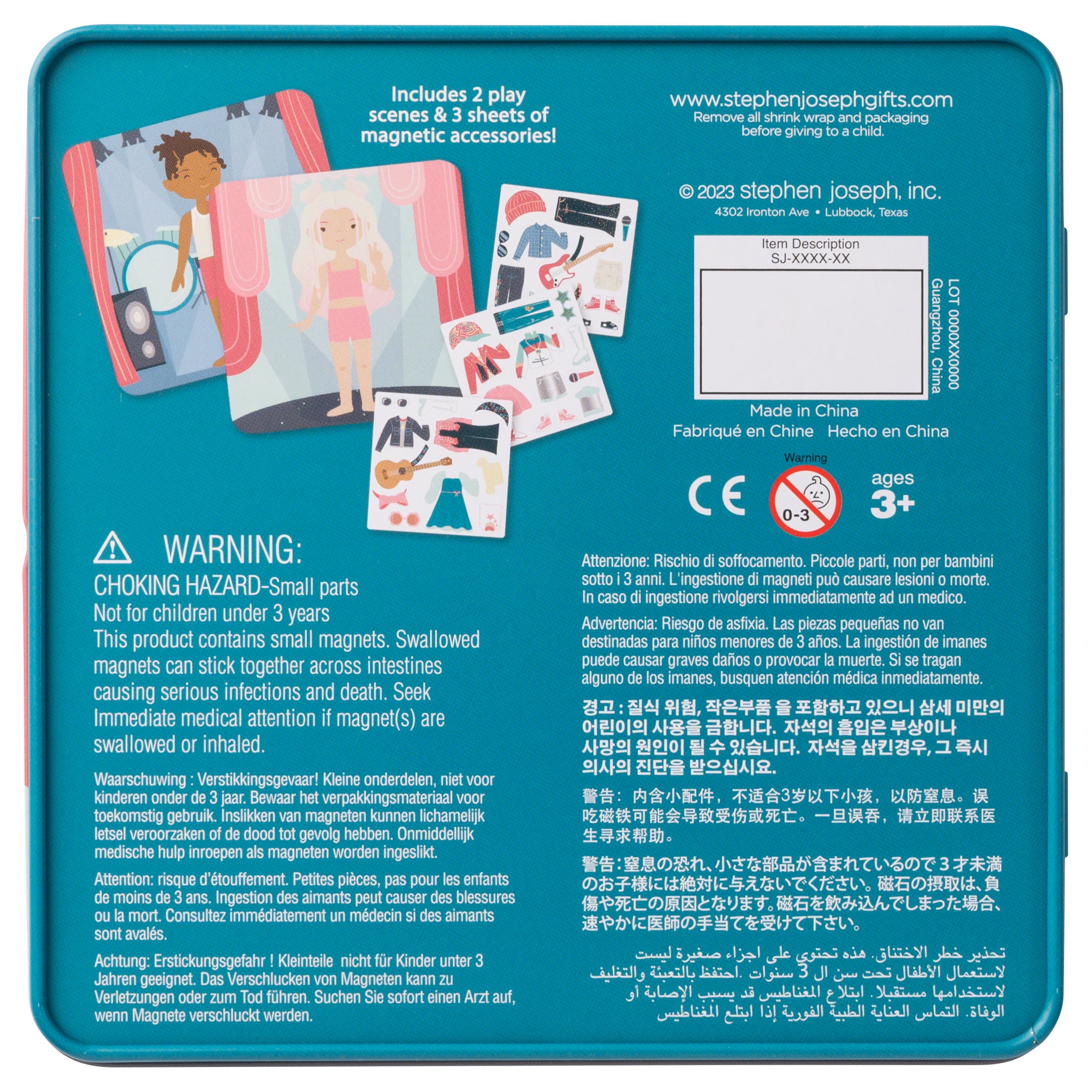 Stephen Joseph Travel Tin Magnetic Dress Up – Pop Star