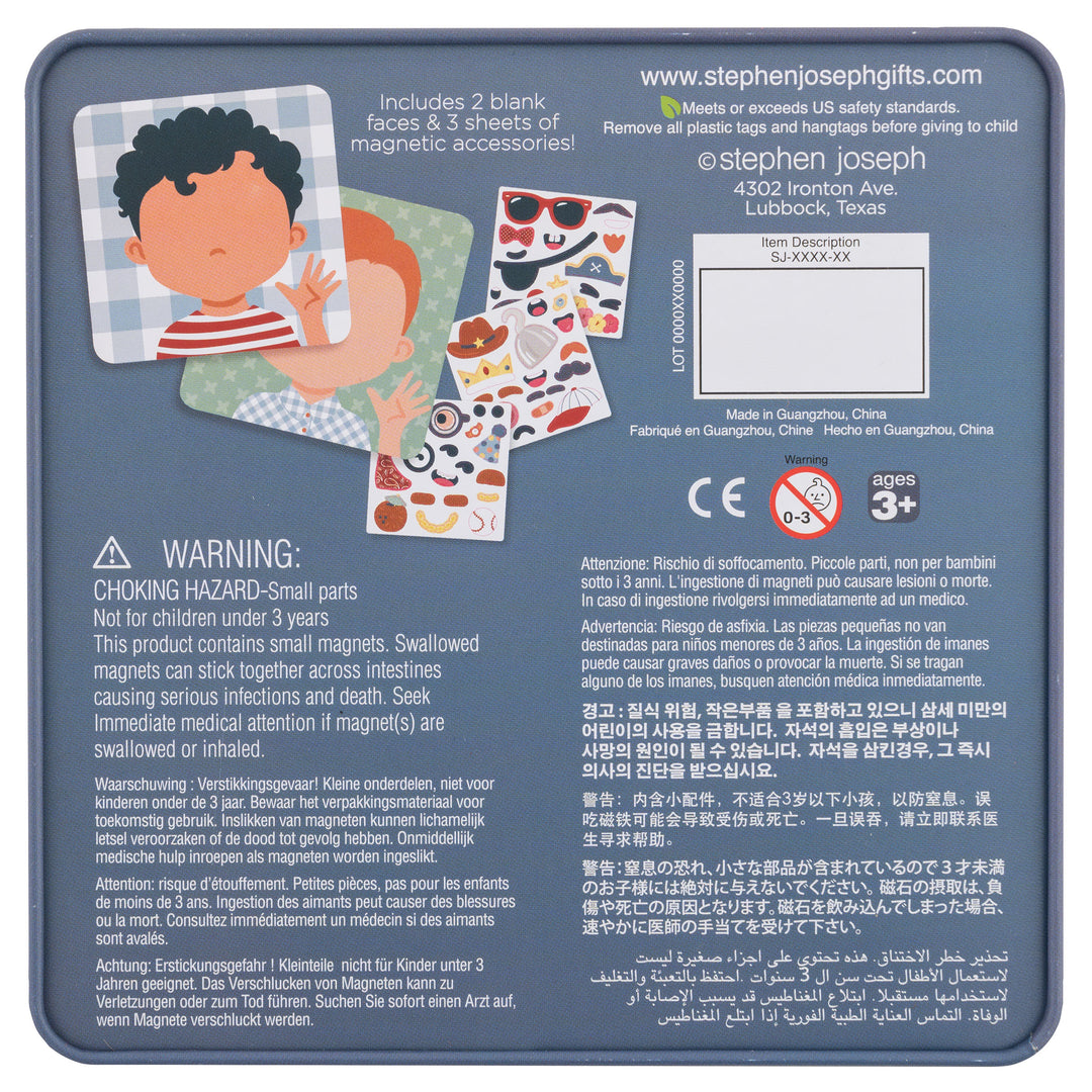 Stephen Joseph Funny Faces Magnetic Set – Blue
