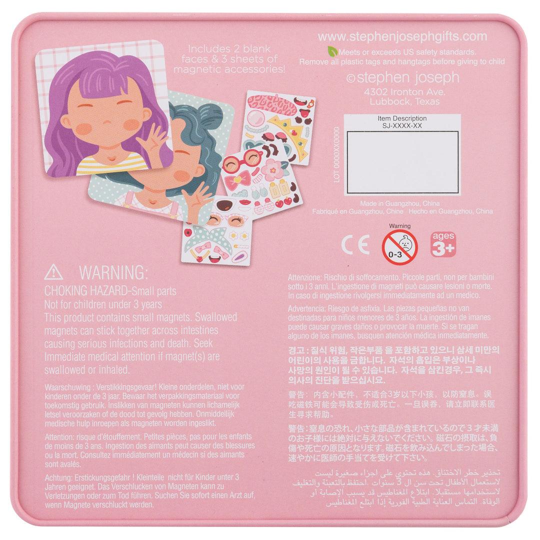 Stephen Joseph Funny Faces Magnetic Set – Pink