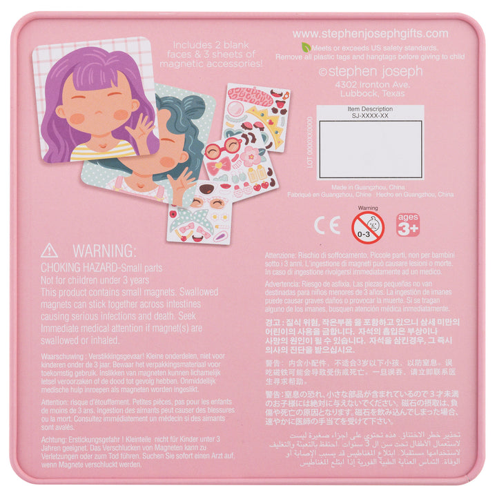 Stephen Joseph Funny Faces Magnetic Set – Pink