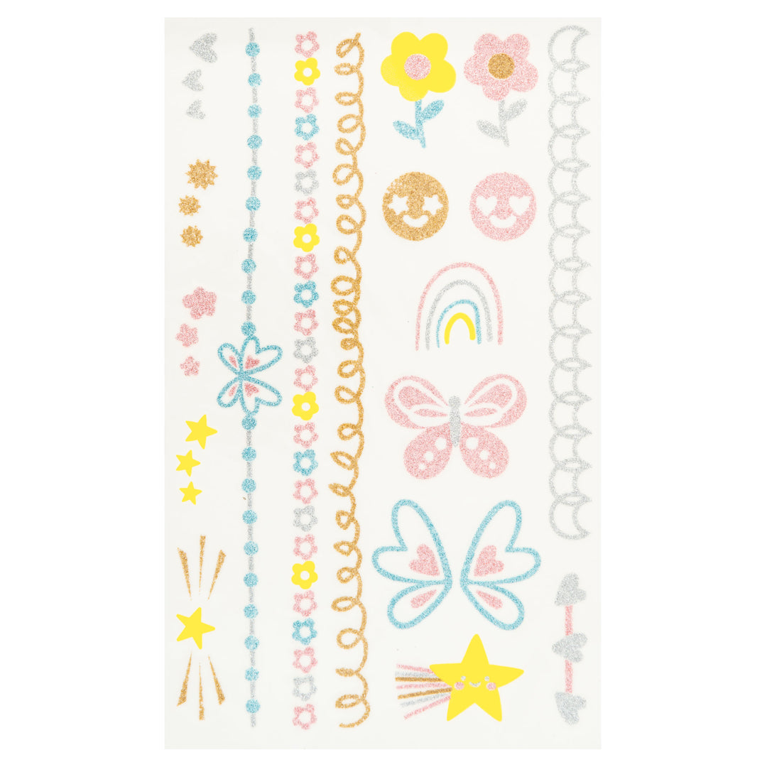 Stephen Joseph Temporary Tattoos – Glitter Rainbows &amp; Flowers