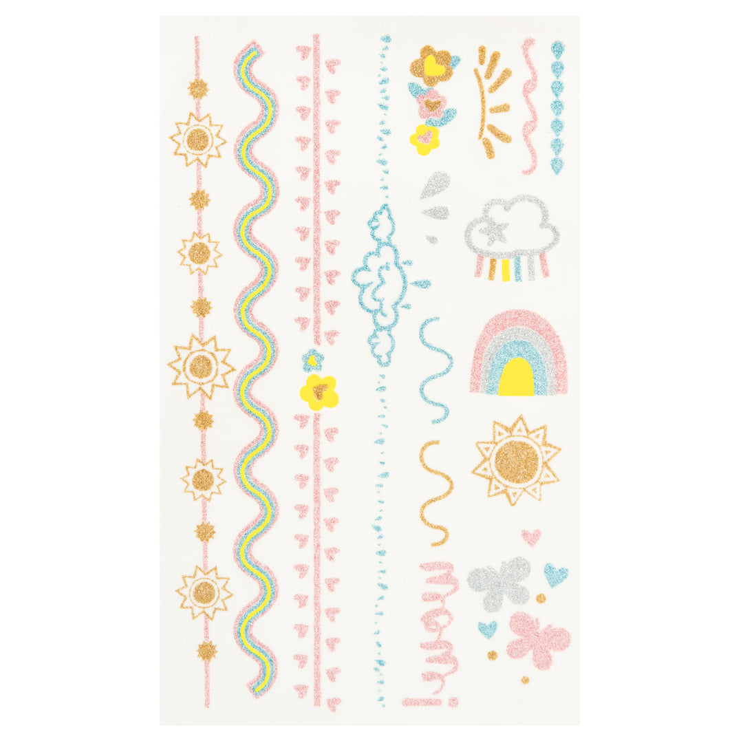 Stephen Joseph Temporary Tattoos – Glitter Rainbows &amp; Flowers