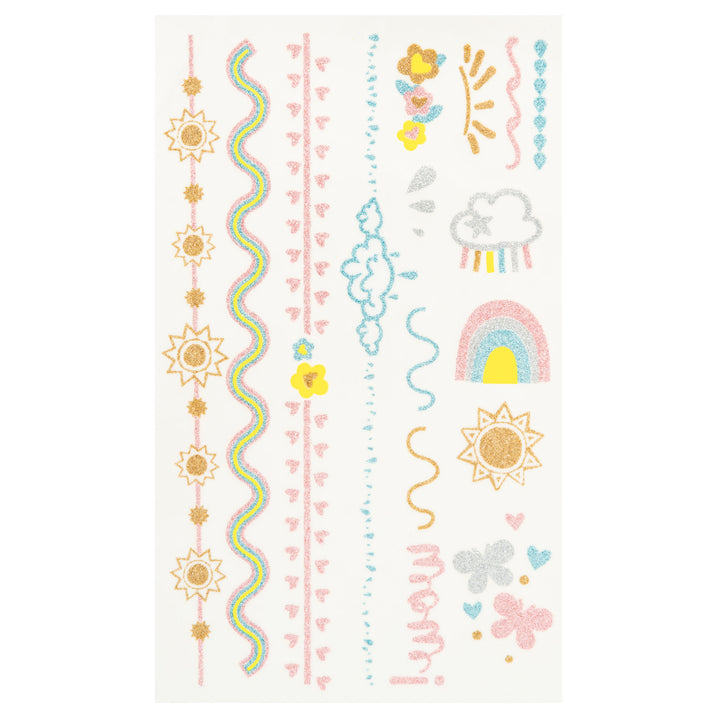Stephen Joseph Temporary Tattoos – Glitter Rainbows &amp; Flowers