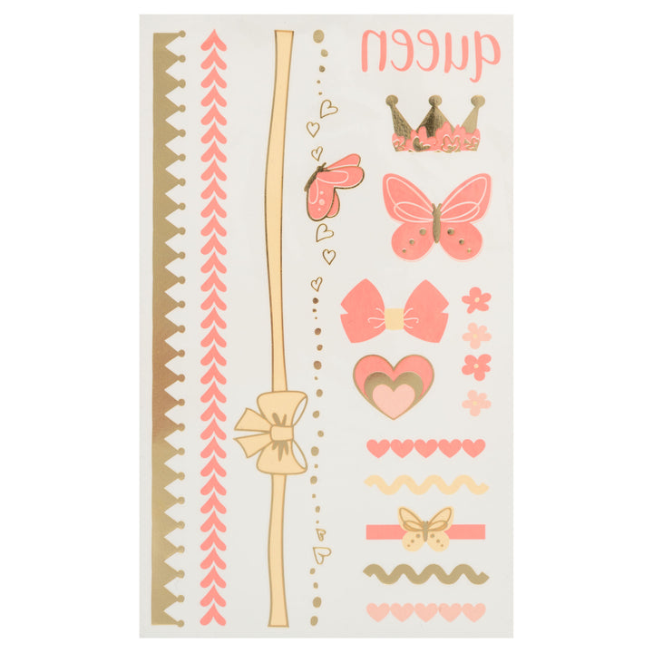 Stephen Joseph Temporary Tattoos – Metallic Butterflies &amp; Crowns