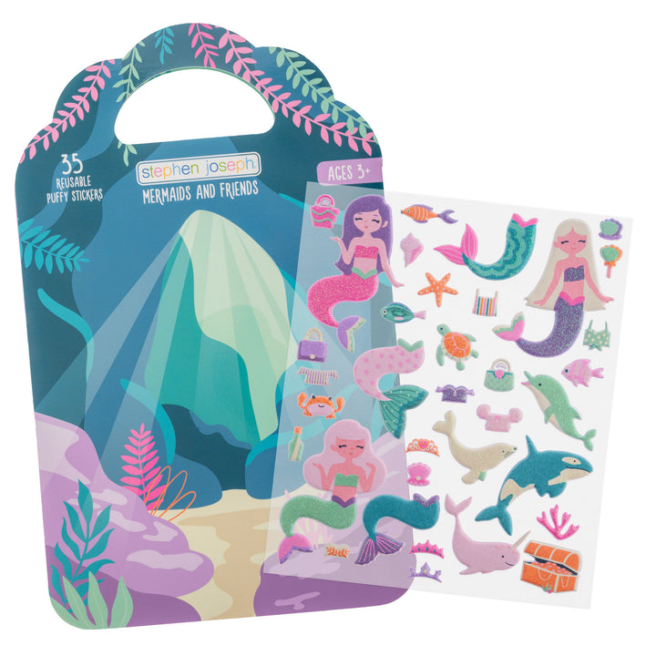Stephen Joseph Reusable Puffy Sticker Book – Mermaids &amp; Friends