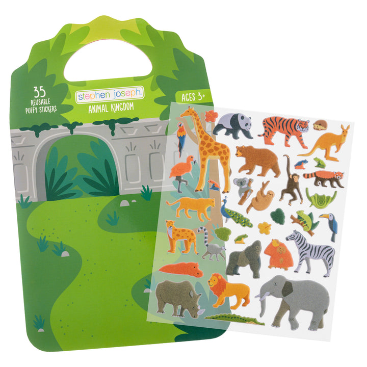 Stephen Joseph Reusable Puffy Sticker Book – Animal Kingdom