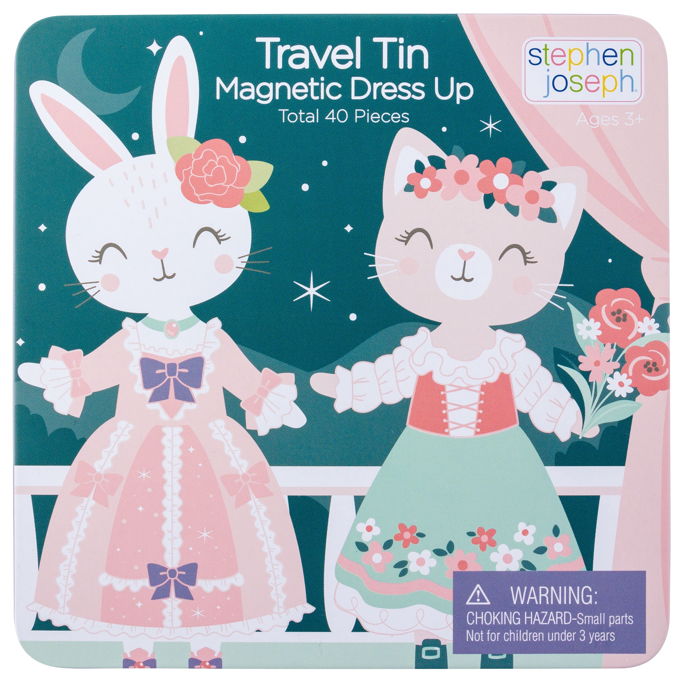 Stephen Joseph Travel Tin Magnetic Dress Up – Bunny & Cat